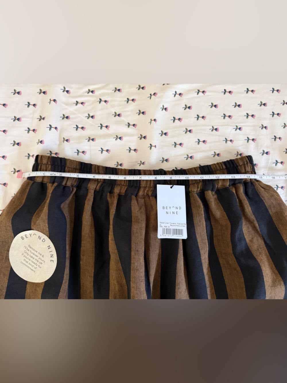 Beyond Nine Mabel Rust and Black Linen Trousers - Picture 7 of 7